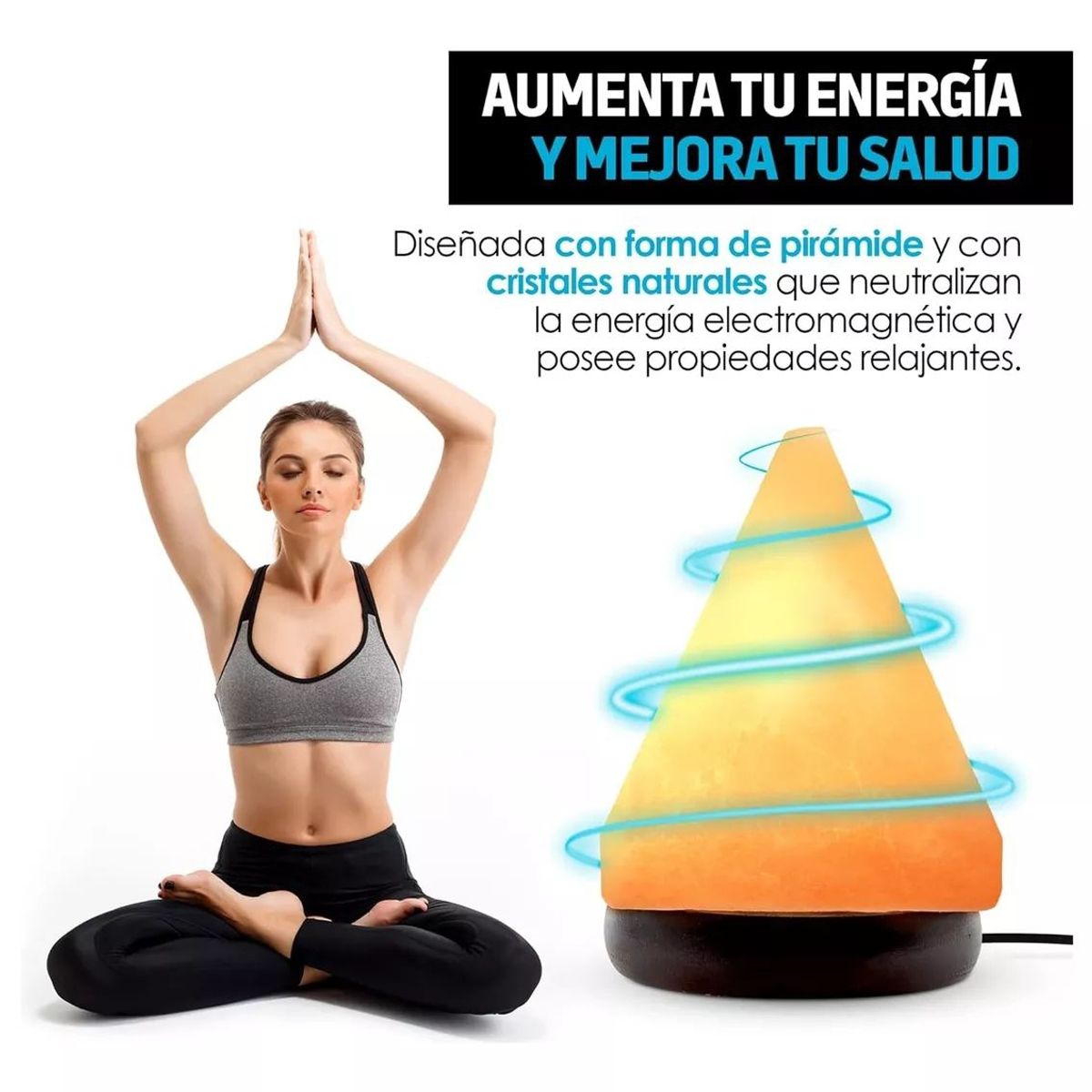 KUANGYE - Lampara Piramide De Sal Rosa Del Himalaya Color de estructura Marrón