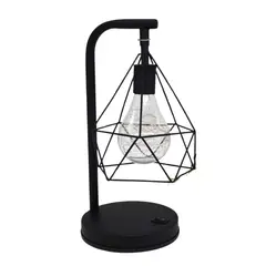 GENERICO - Lampara De Mesa Metal Diseño Diamante Decoración Hogar a Pilas