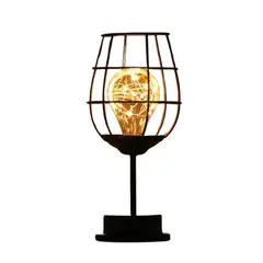 GENERICO - Lampara De Mesa Metal Diseño Copa Decoración Hogar a Pilas