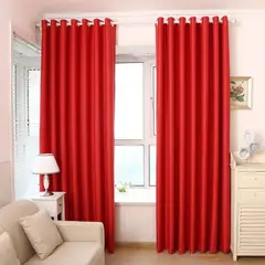 GENERICO - Cortina roja térmica engomada 100% blackout 140x230 2 paños TFI