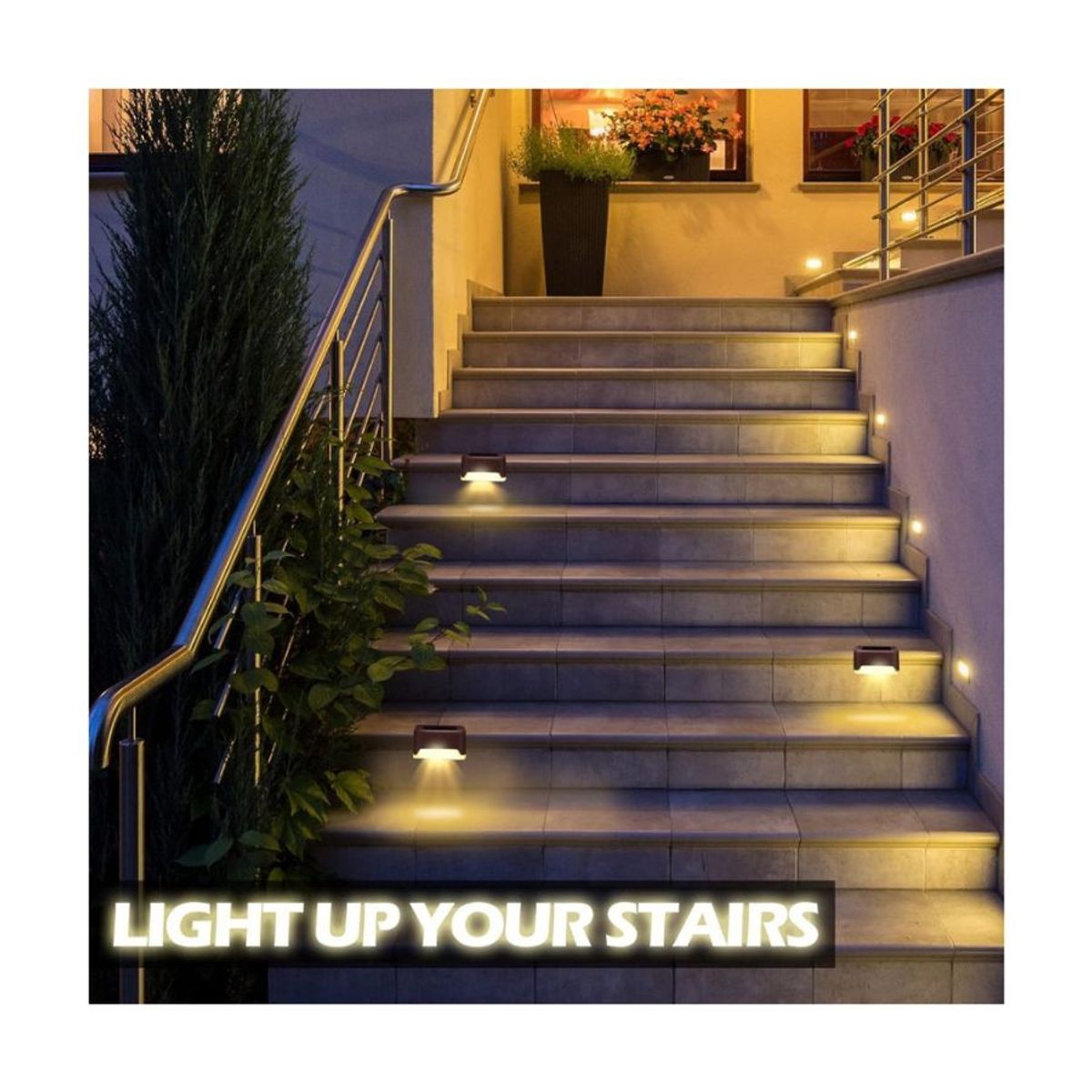 GENERICO - Pack 4 Lampara Led Aplique De Pared Solar Exterior Jardin