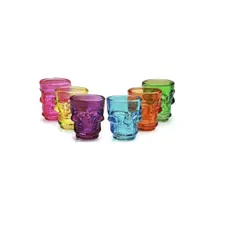 GENERICO - Vaso Shot Tequilero Calavera Vidrio Set 4 Pcs 65ml Colores