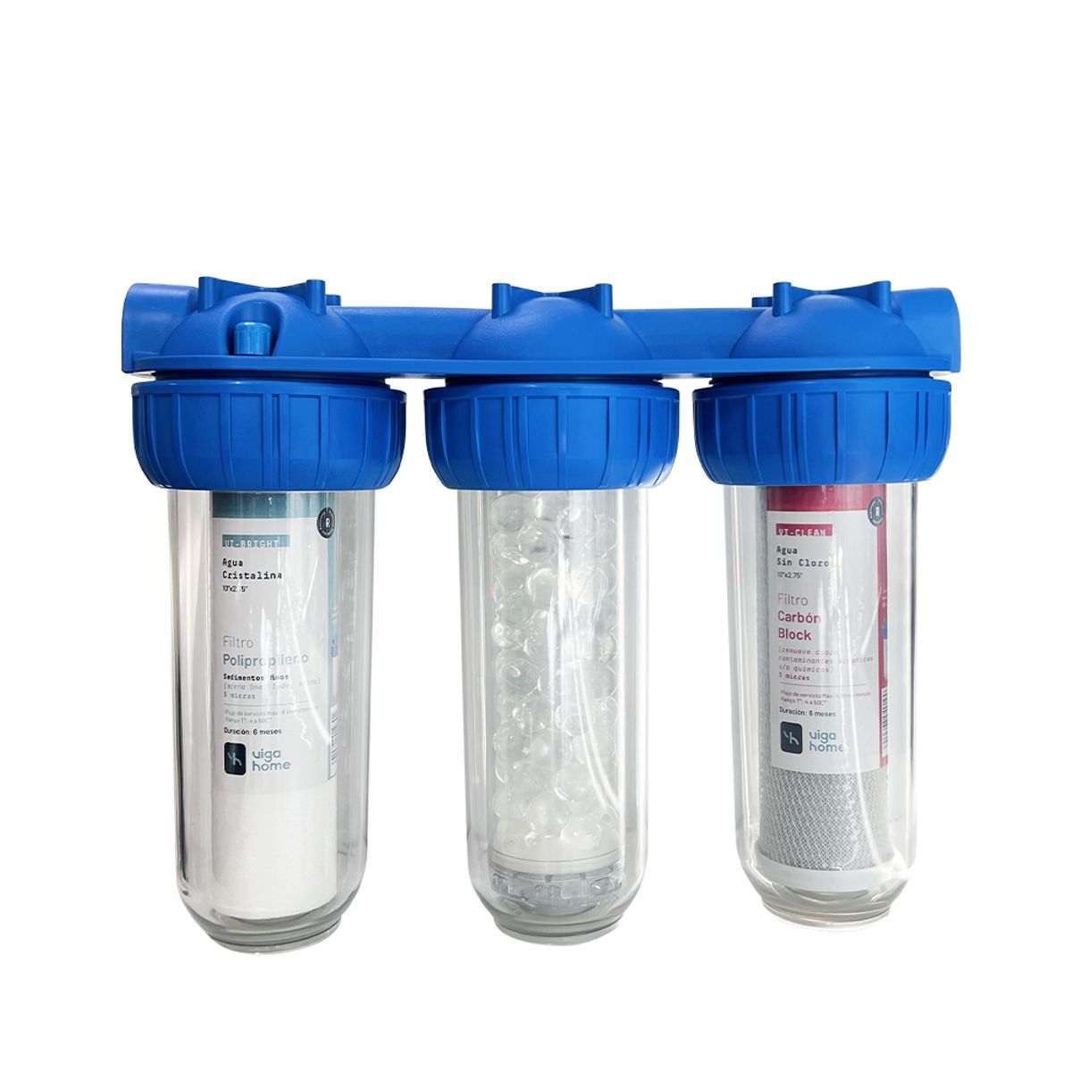 VIGAHOME - Pack Triple Filtración Polipropileno + Carbon Block + Esfera
