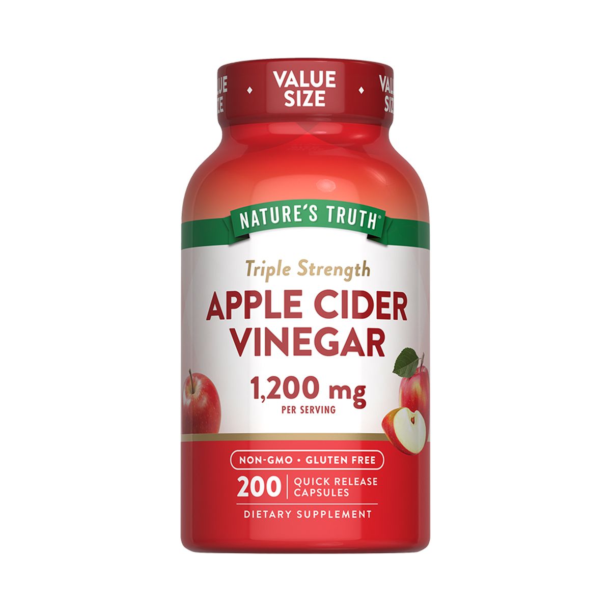 NATURE'S TRUTH - Pack x 2 Vinagre de Manzana 1200mg 200 Capsulas NATURE'S TRUTH