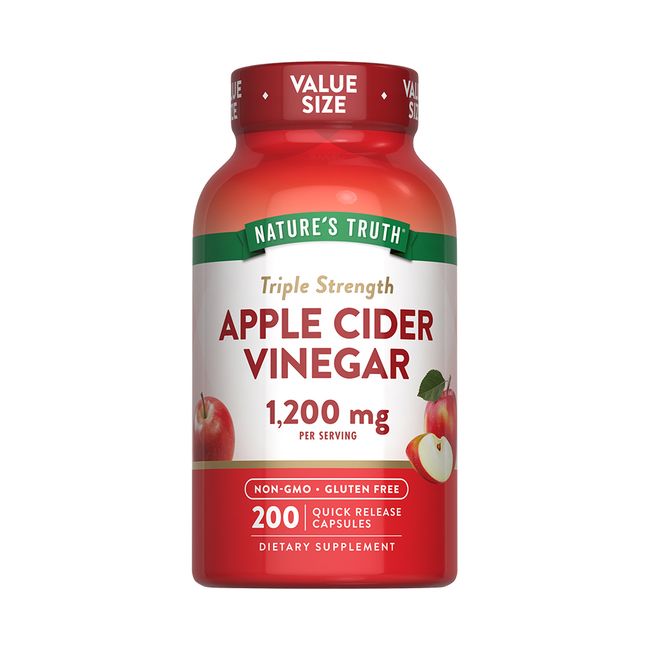 NATURE'S TRUTH - Pack x 2 Vinagre de Manzana 1200mg 200 Capsulas NATURE'S TRUTH
