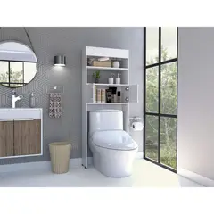 FMFURNITURE - Optimizador De Baño Con 2 Puertas - Blanco 160x62.4x20.3 cm