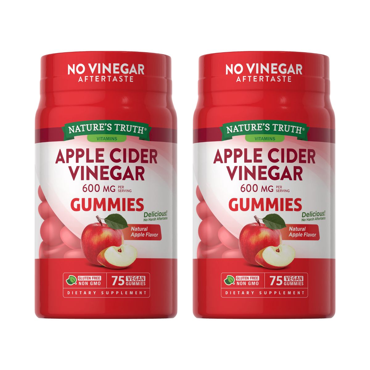 NATURE'S TRUTH - Pack x 2 Gomitas Vinagre de Manzana 600mg 75 Veganas NATURE'S TRUTH