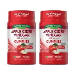 NATURE'S TRUTH - Pack 2 x Gomitas de Vinagre de Manzana 600 Mg - 75 Gomitas Veganas