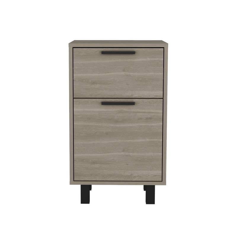 FMFURNITURE - Velador 1 Cajón 1 Puerta 1 Cajón Secreto Café Claro 70x41x36.3 cm