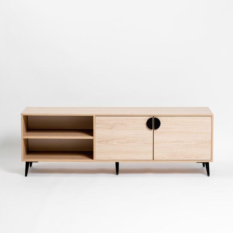 MOBELTEK - Rack Tv 65 Pulgadas Luna  Roble Kaiserberg