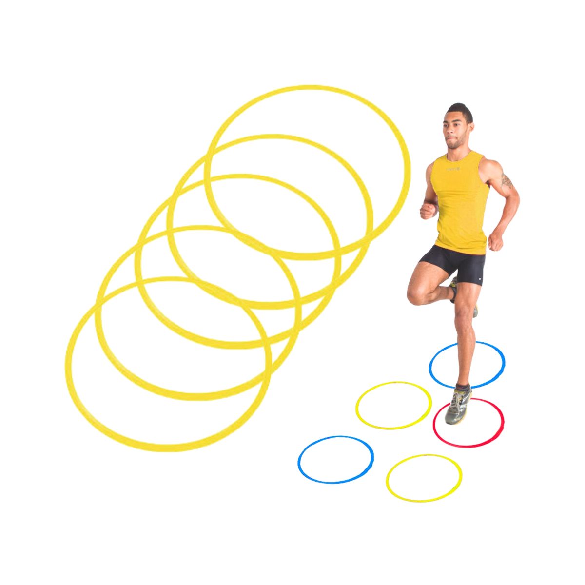 GENERICO - 5 Aros De Agilidad Velocidad Coordinacion Salto Plano 50 Cm