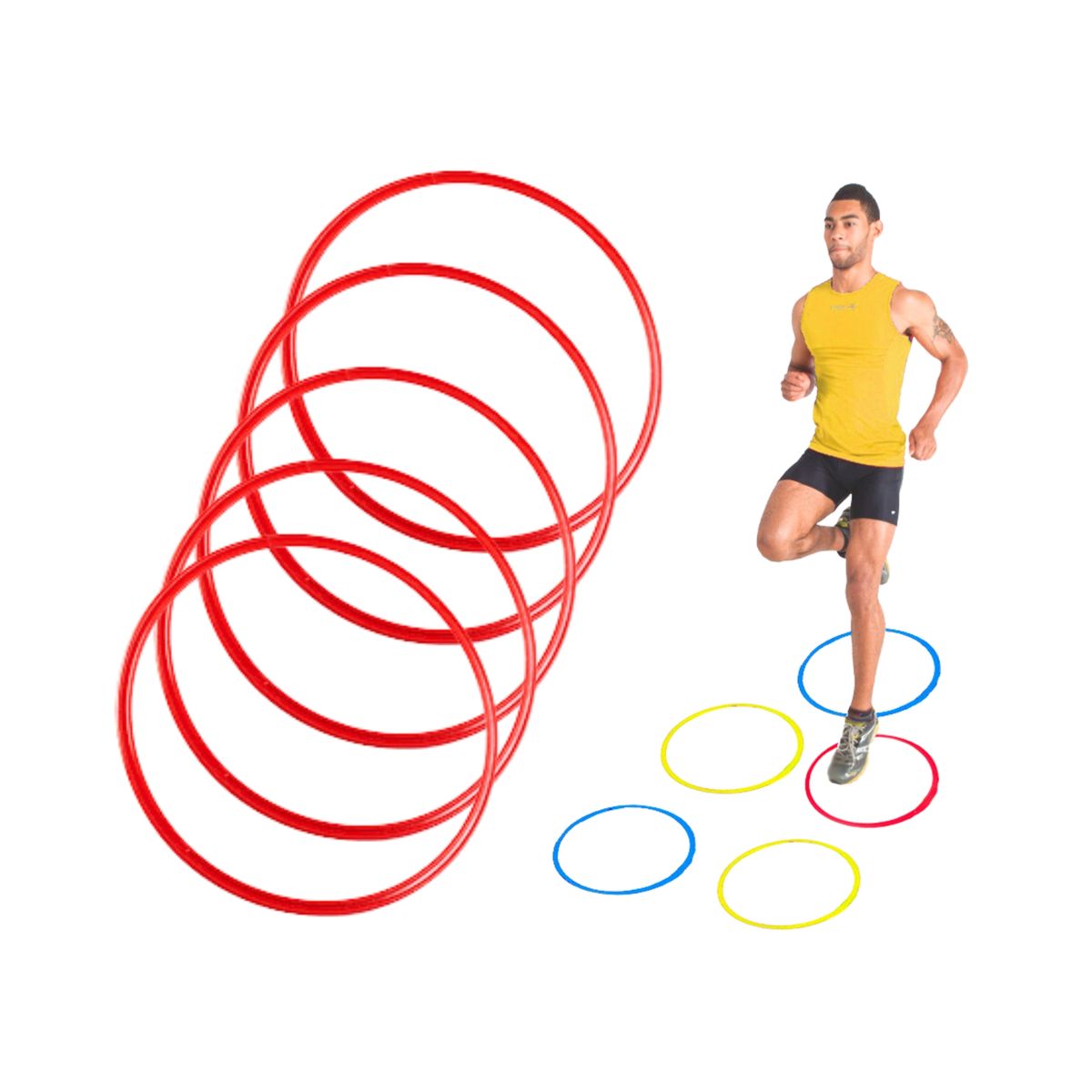 GENERICO - 5 Aros De Agilidad Velocidad Coordinacion Salto Plano 50 Cm