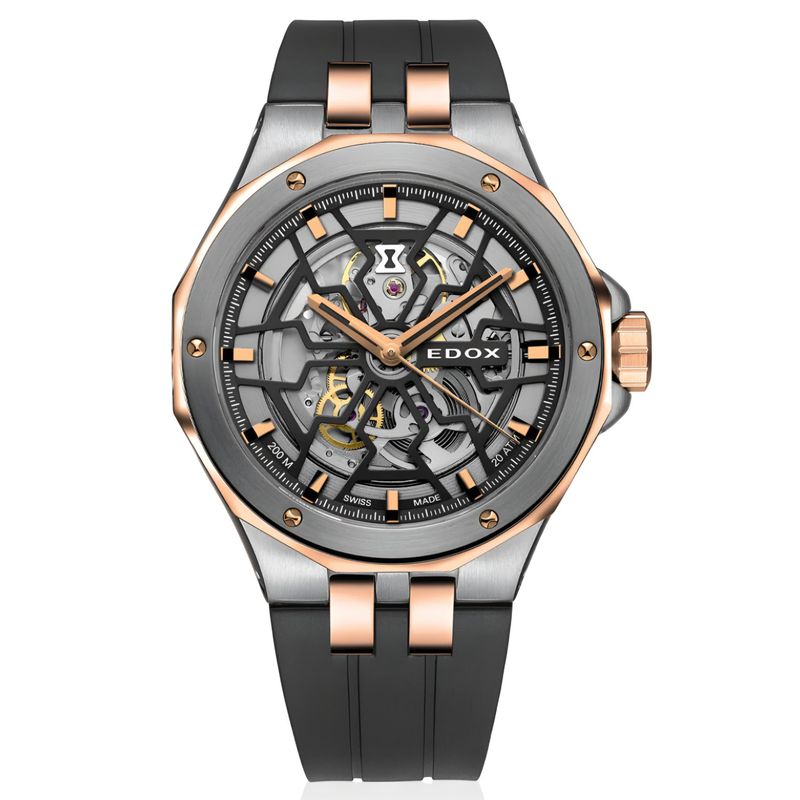EDOX - Reloj Edox Rose Gold and Black Automatic Hombre