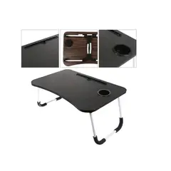 GENERICO - Mesa Notebook Cama Portavaso Negro Plegable