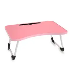 GENERICO - Mesa Notebook Cama Portavaso Rosa Plegable