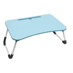 GENERICO - Mesa Notebook Cama Portavaso Celeste Plegable
