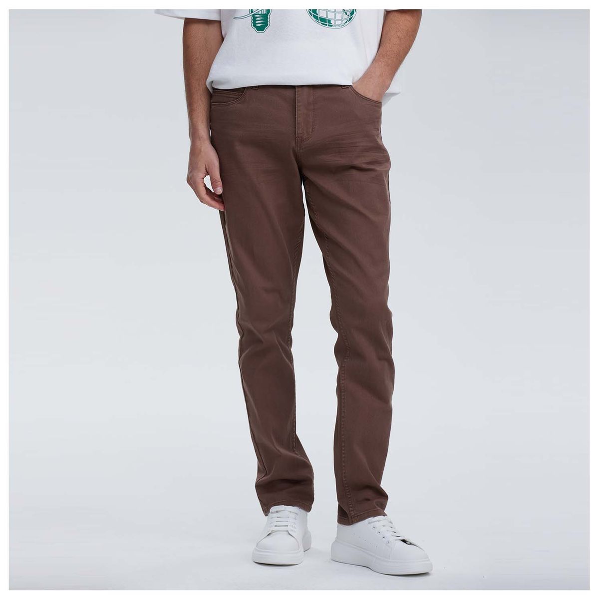 FASHION'S PARK - Jeans Hombre Slim Color Verde Militar Fashion's Park