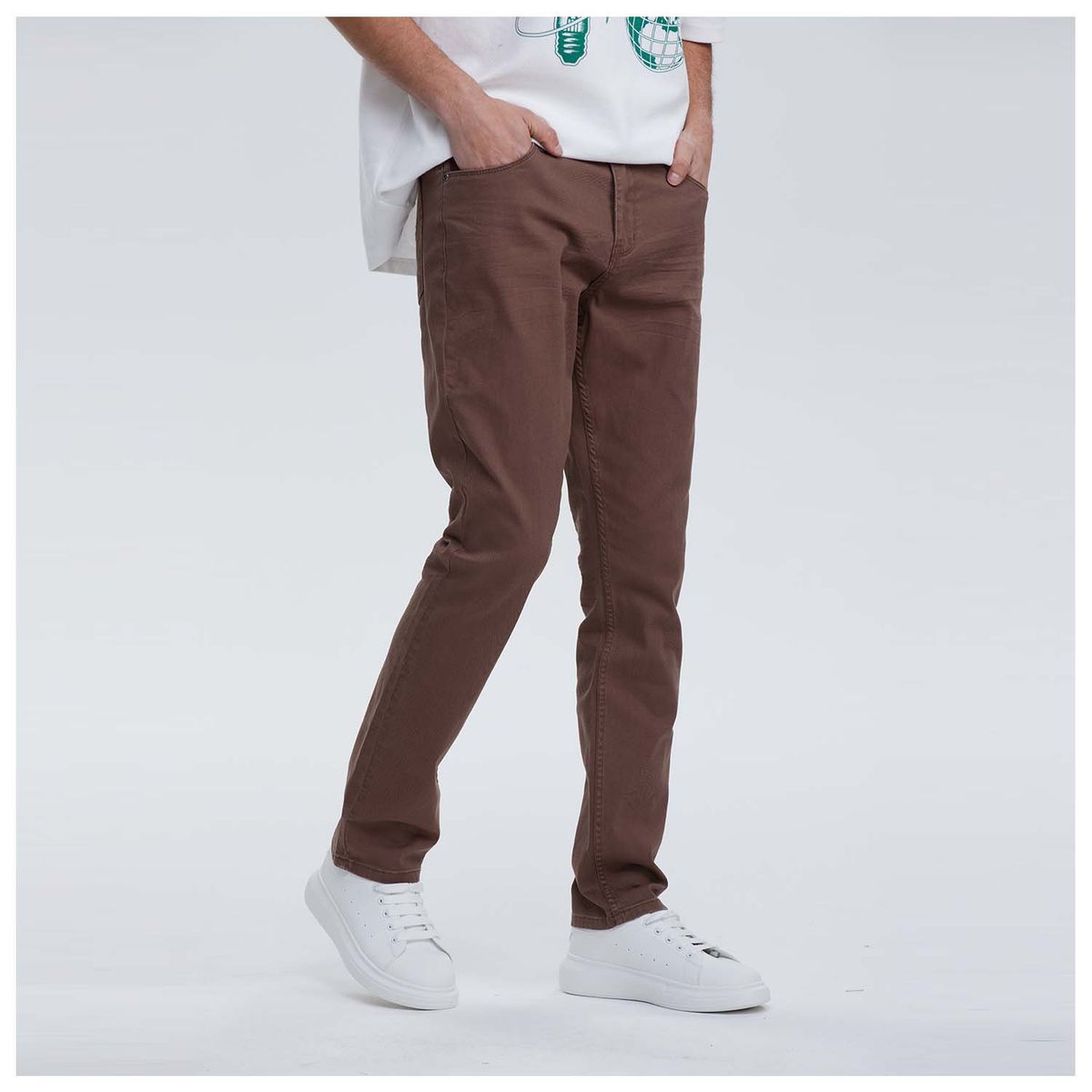 FASHION'S PARK - Jeans Hombre Slim Color Verde Militar Fashion's Park