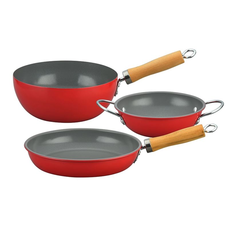 DORAL - Set De 3 Sartenes Antiadherentes Family Cook Doral Rojo