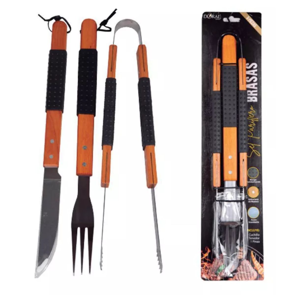 DORAL - Set Parrillero Brasas 3 Piezas Doral