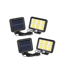 GENERICO - Pack X2 Foco Led Focos Exteriores Foco Led Solar 250 Negro