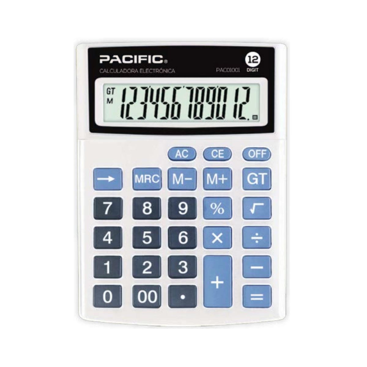PACIFIC - Calculadora Electrónica 12 Dígitos Pantalla Lcd - SC