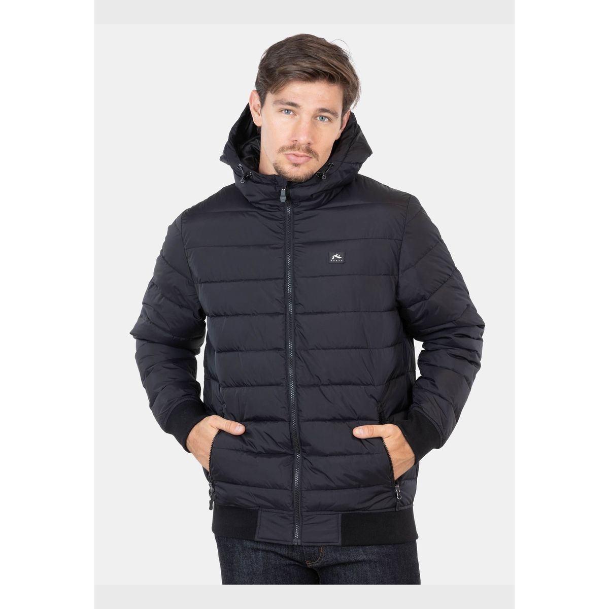 RUSTY - Parka Puffa Kekaha Negro Hombre Rusty