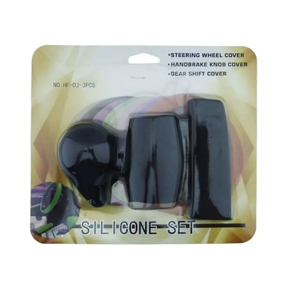 OEM - CUBRE VOLANTE SILICONA PARA AUTO SET X 3 PCS  CON AGARRE