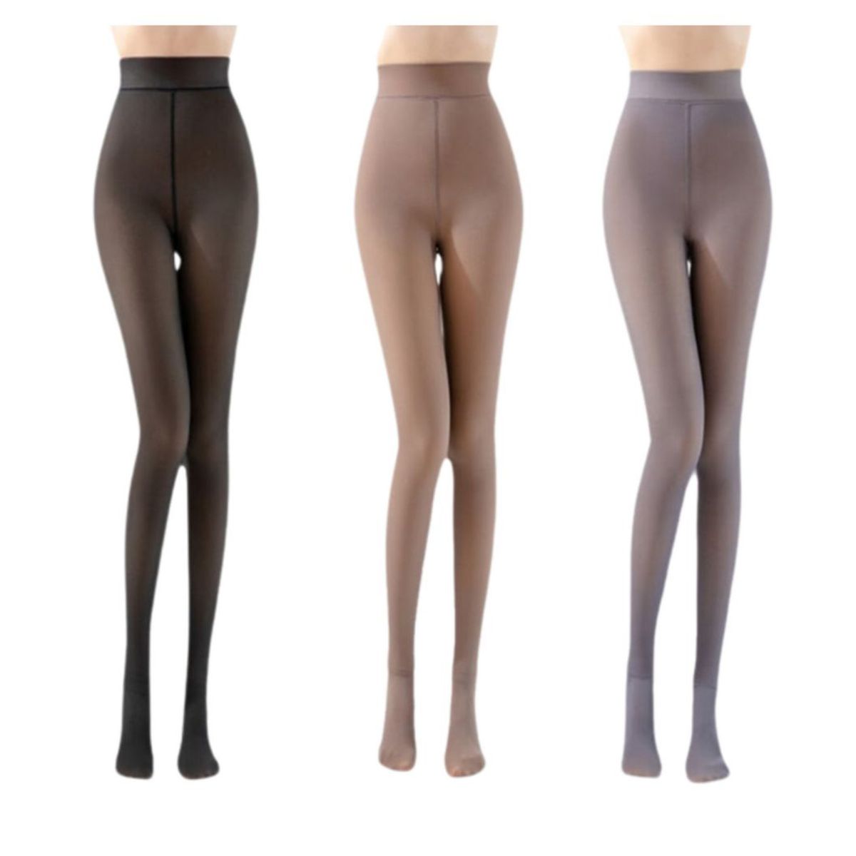 UTILISIMO - Pack 3 Calzas Lisa Efecto Piel (Estira hasta XL) Surtido