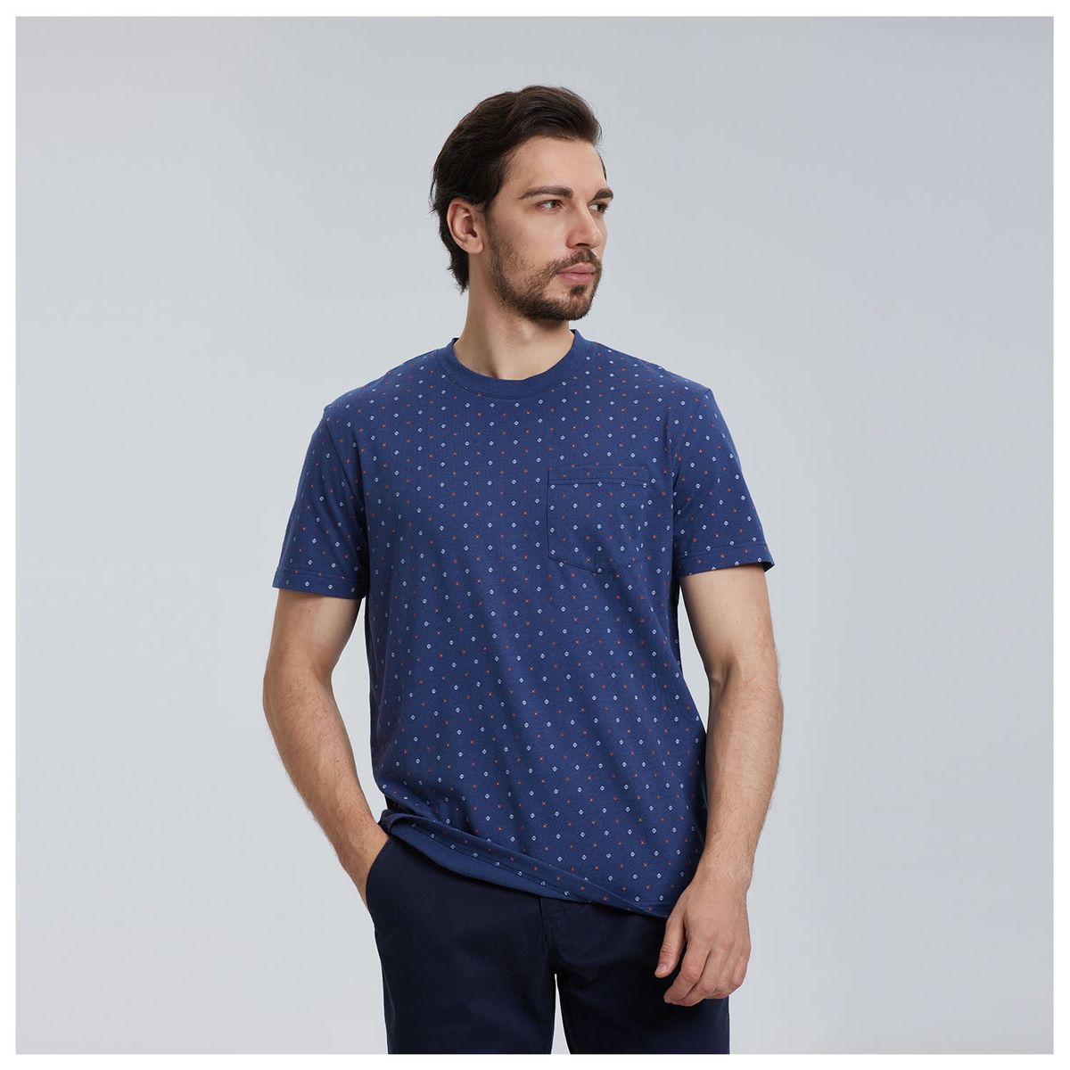 FASHION'S PARK - Polera Hombre Mini Print Azuli Fashion's Park