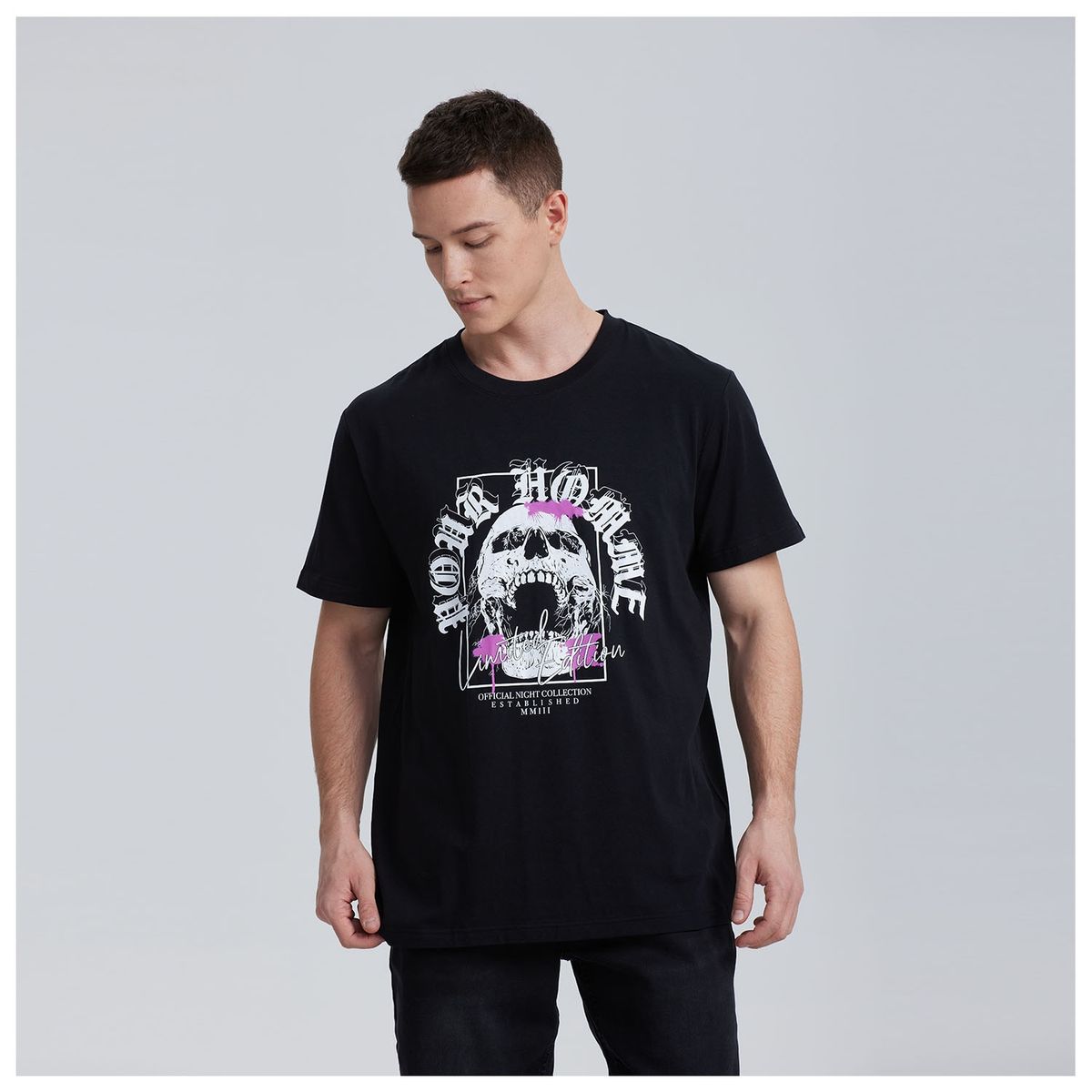 FASHION'S PARK - Polera Hombre Print Night Negro Fashion's Park