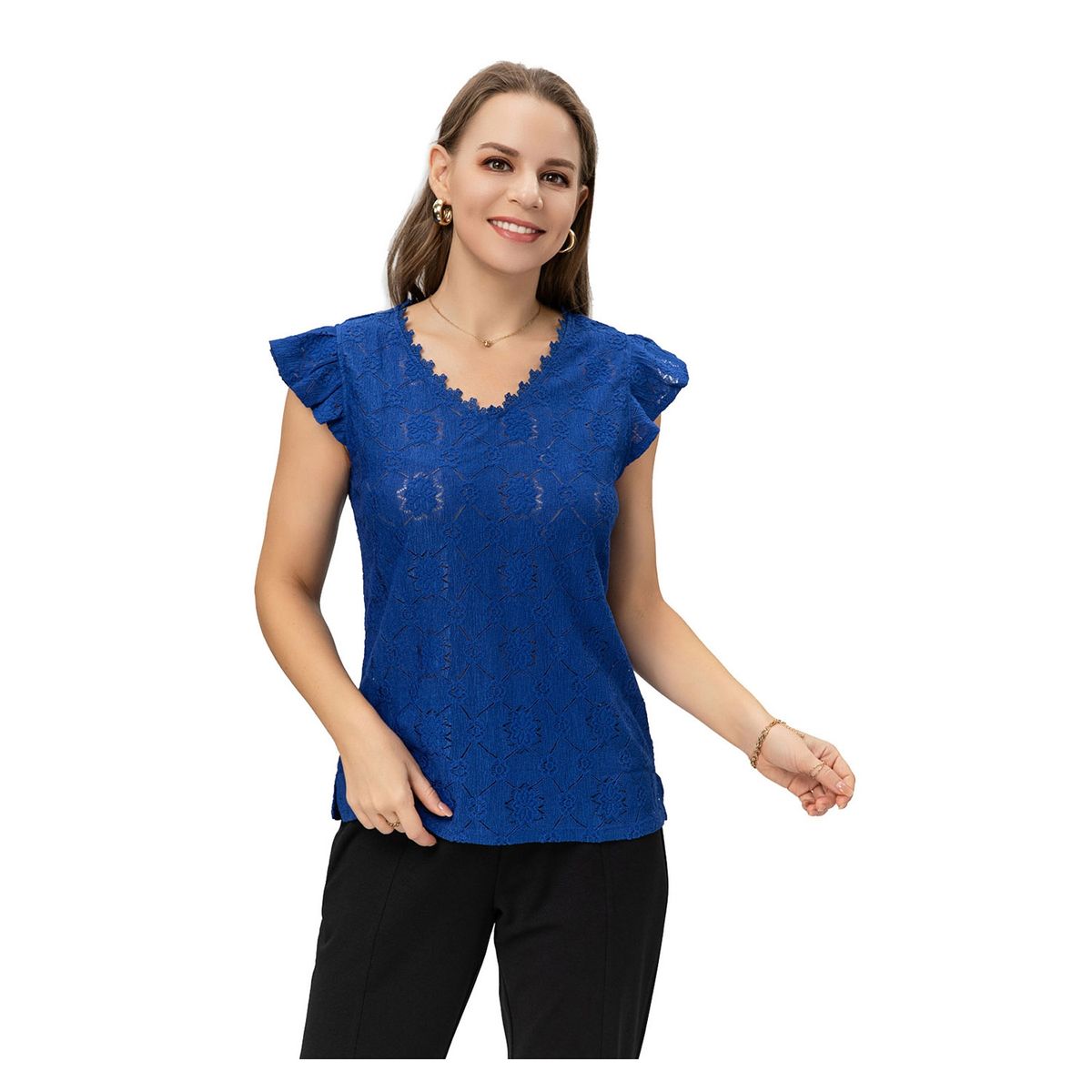 FASHION'S PARK - Polera Mujer Manga Flare Azul Fashion's Park
