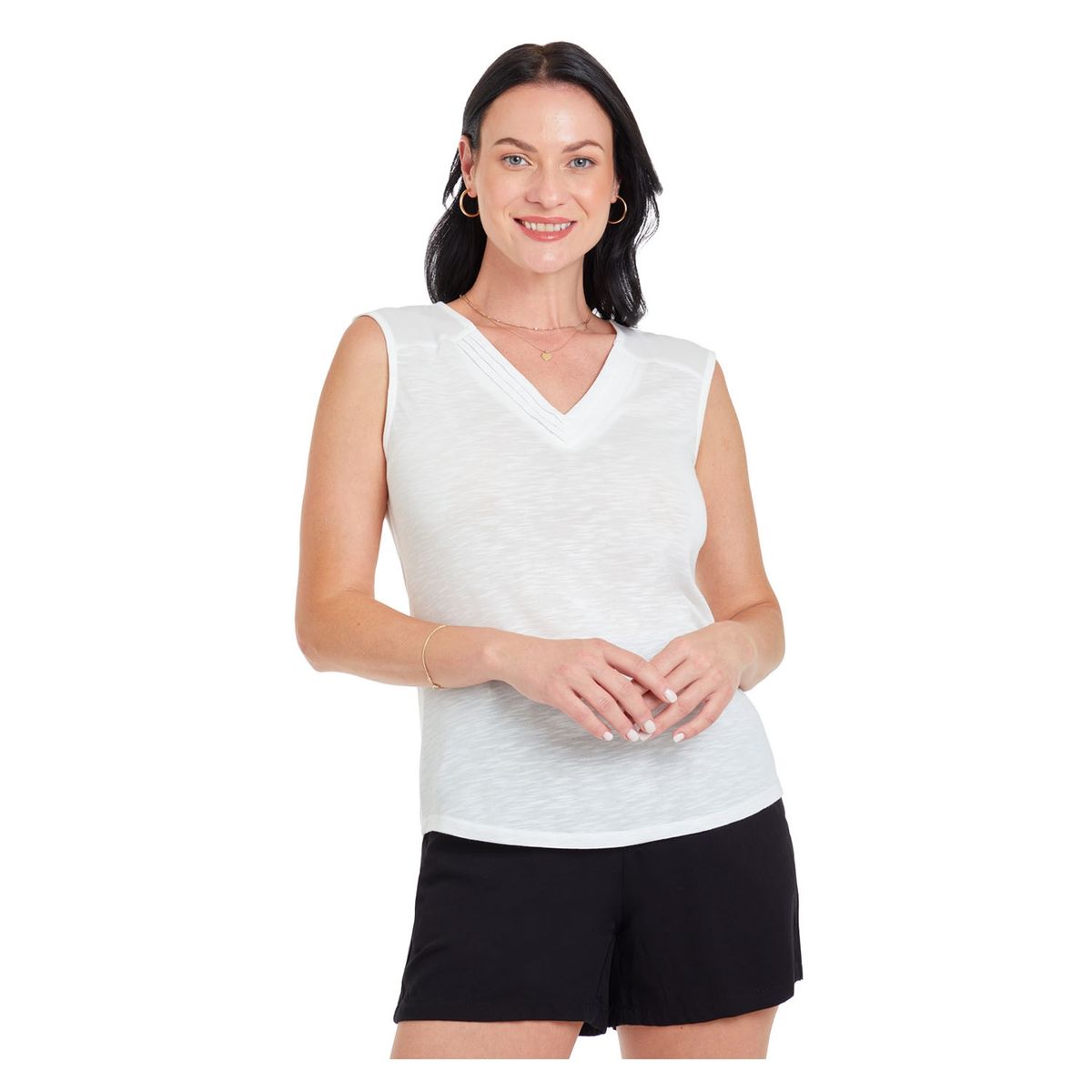 FASHION'S PARK - Polera Mujer Con Alforzas Crudo Fashion's Park