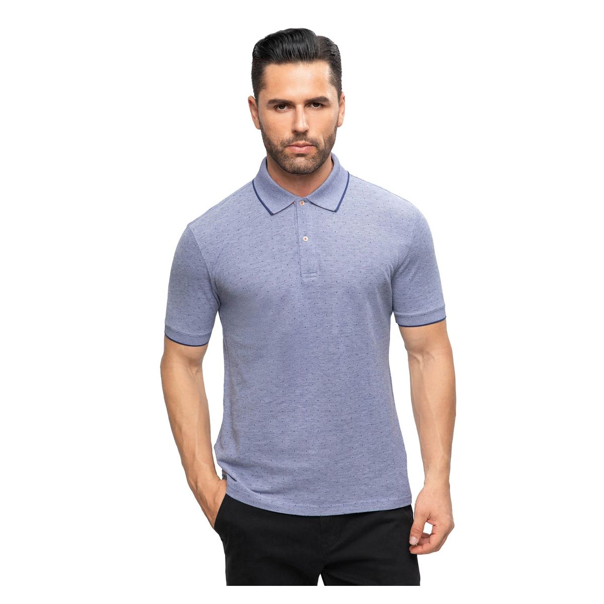 FASHION'S PARK - Polera Hombre Mini Print Azul Marino Fashion's Park