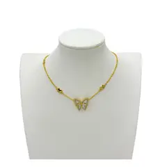 GENERICO - Collar Mariposa Nacar Plata S925 Mas Baño Oro Caja Regalo