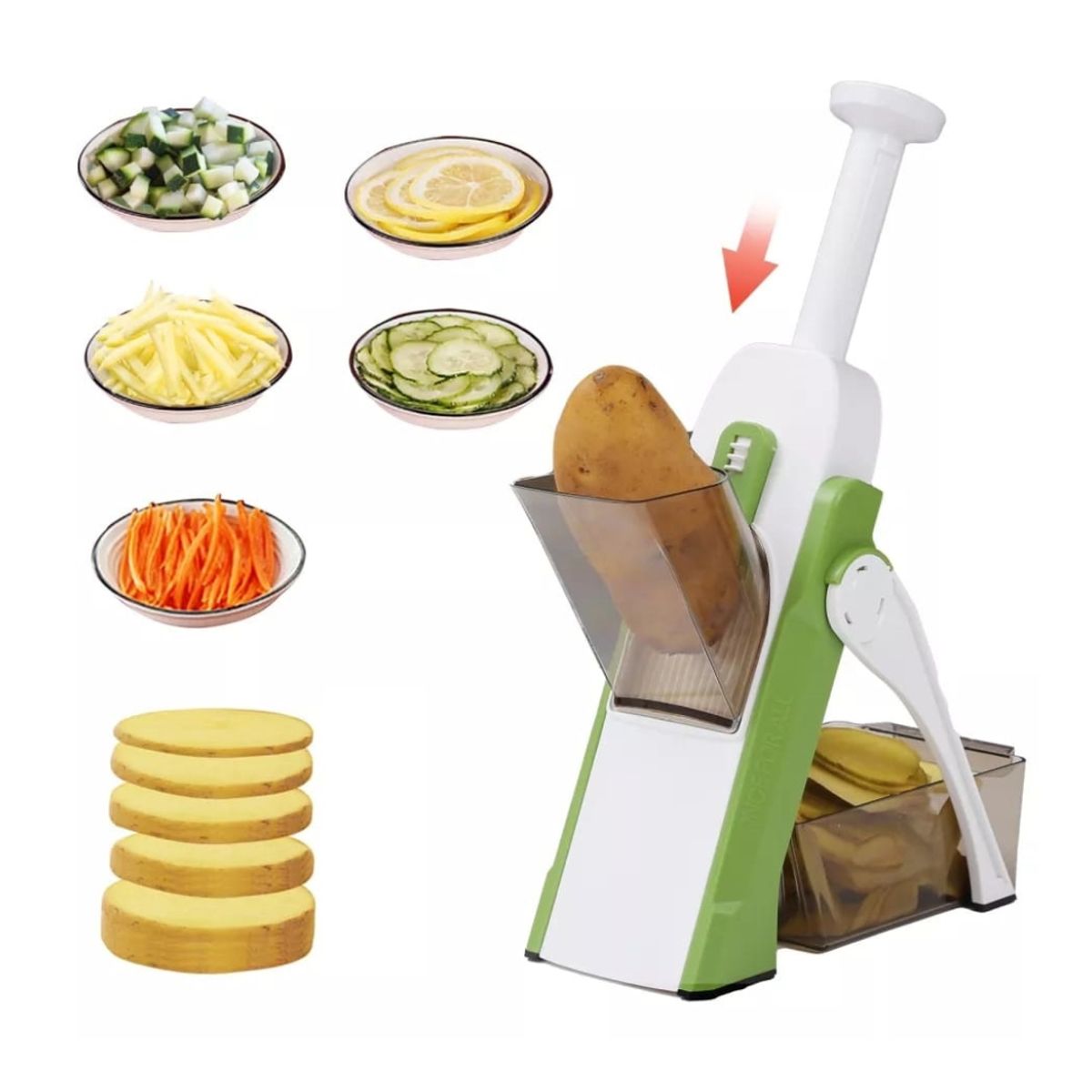 GENERICO - Cortador Rebanador De Verduras 4 En 1 Mandolina