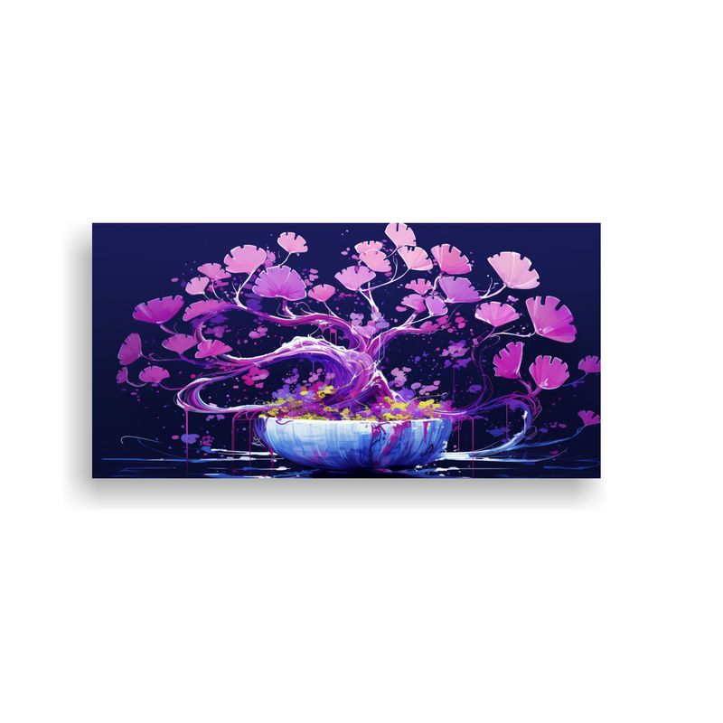 GENERICO - Pintura De Arte Neonoir Dibujo Elegante De Árbol De Bonsái 160x80cm