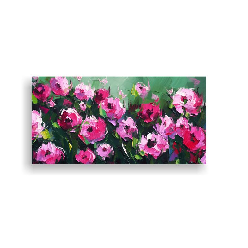 GENERICO - Cuadro Moderno Para Cocina En Colores Verde Y Magenta Con Fl 160x80cm