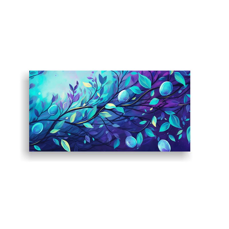 GENERICO - Arte Pared Colores Pop Art Árbol Limón Morado Y Turquesa N 160x80cm