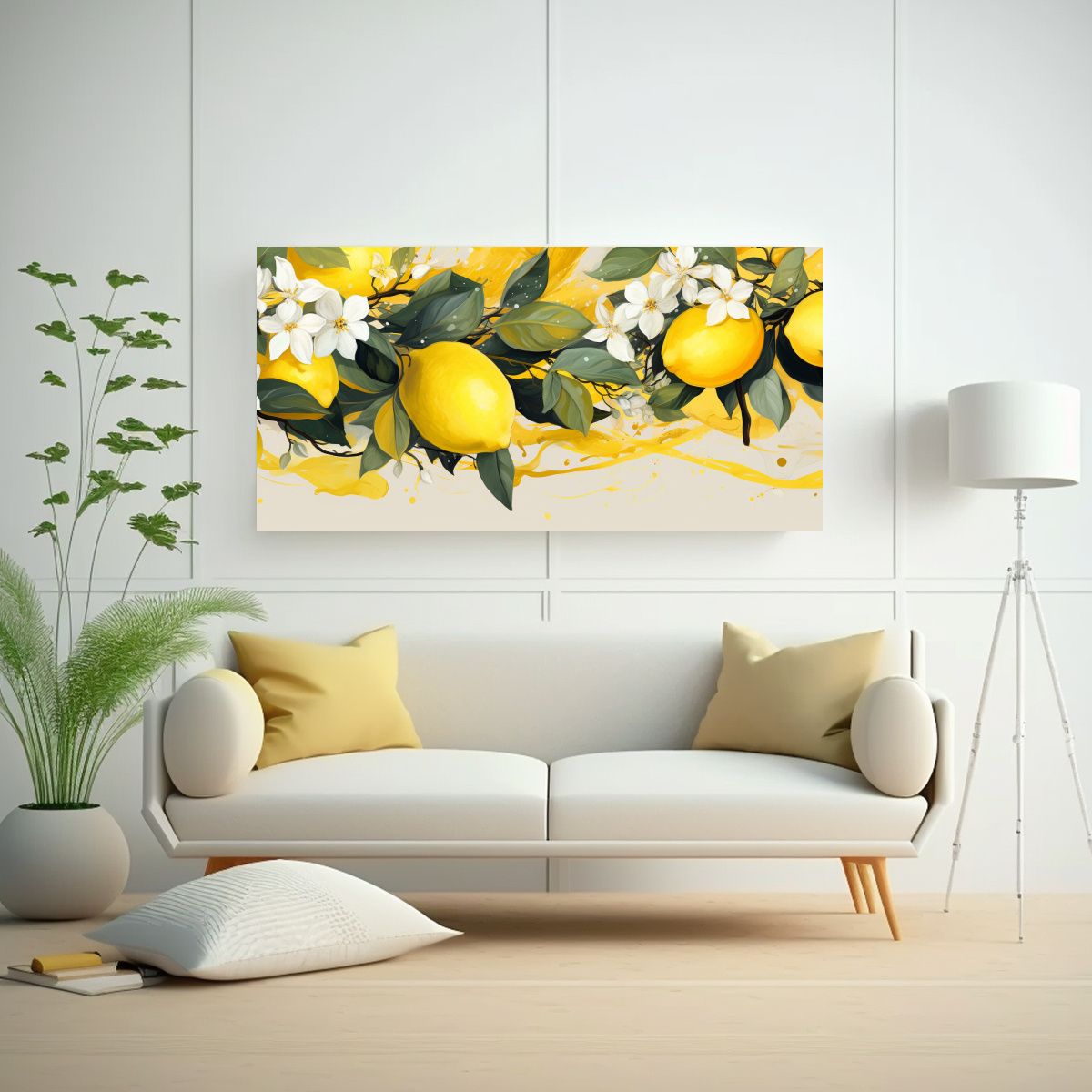 GENERICO - Cuadro De Decoración Canva Imagen Equilibrio Un Limonero En 160x80cm.