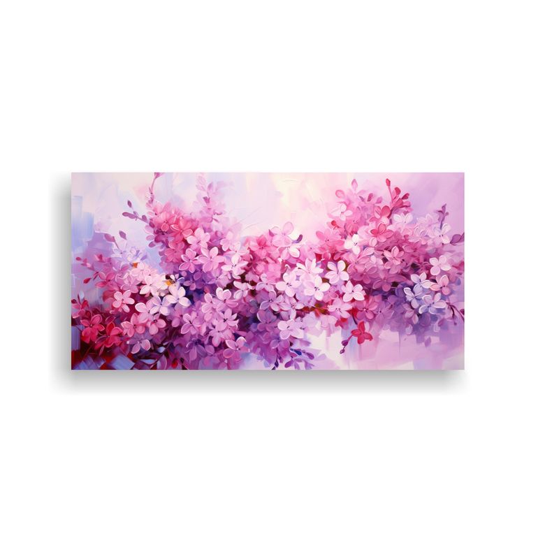 GENERICO - Cuadro Abstracto Luminosidad Lilas Rojo Y Rosa 160x80cm