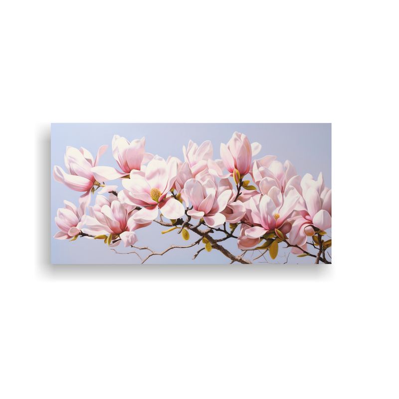 GENERICO - Cuadro De Expresión: Flores De Magnolias Abstractas, Pintur 160x80cm