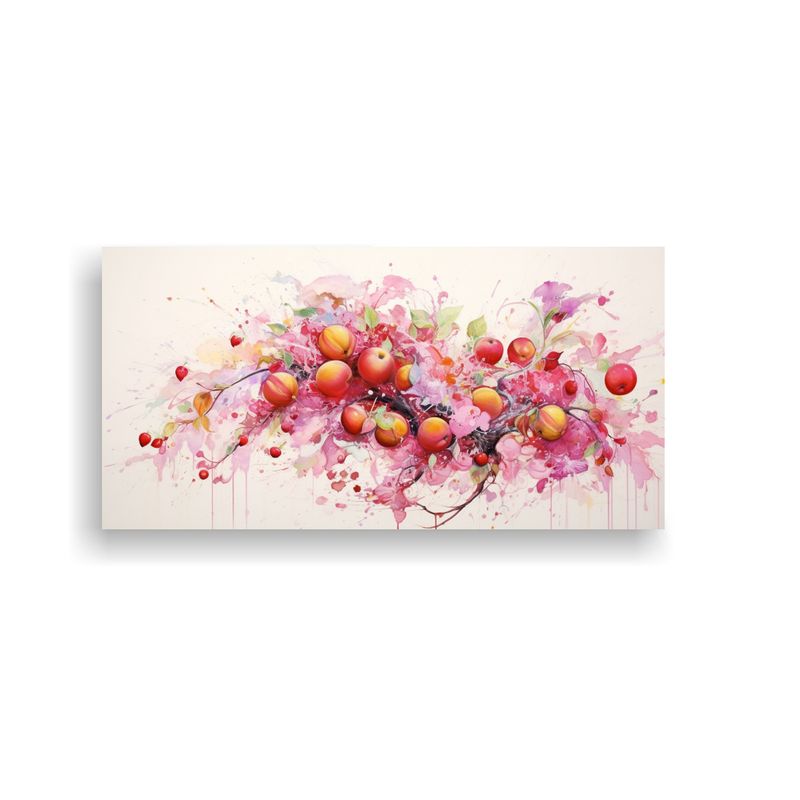 GENERICO - Pintura Abstracta De árbol Frutal En Colores Rosa – Lienz 160x80cm