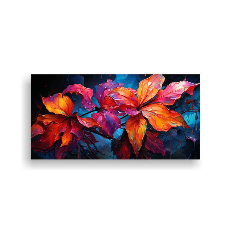 GENERICO - Pintura Decorativa Con Hojas De Bambú En Colores Vibrantes  160x80cm