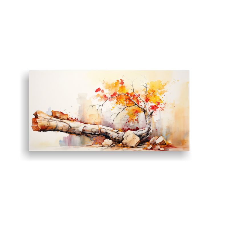 GENERICO - Cuadro Abstracto Expresión Fantasía Árbol Bonsái Abedul  160x80cm