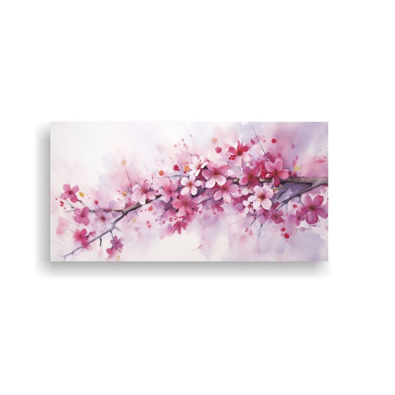 GENERICO - Cuadro Estilo Galería Flores De Cerezo O Sakura En Colores  160x80cm