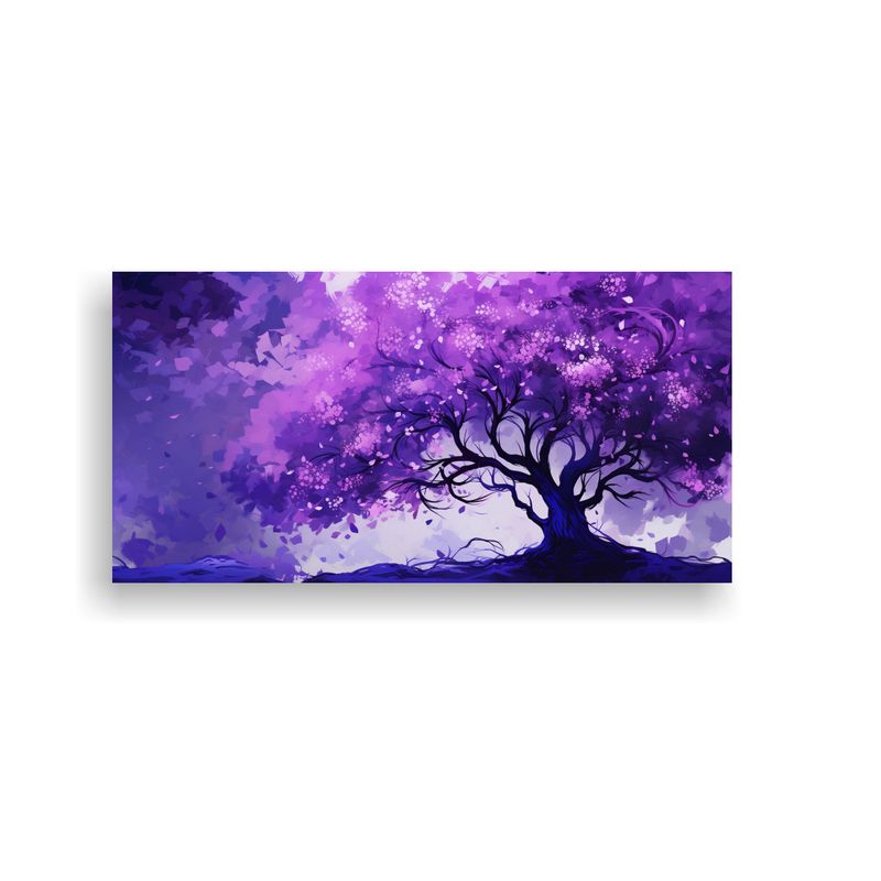 GENERICO - Pintura Decorativa De árbol De Algodón En Colores Morados  160x80cm