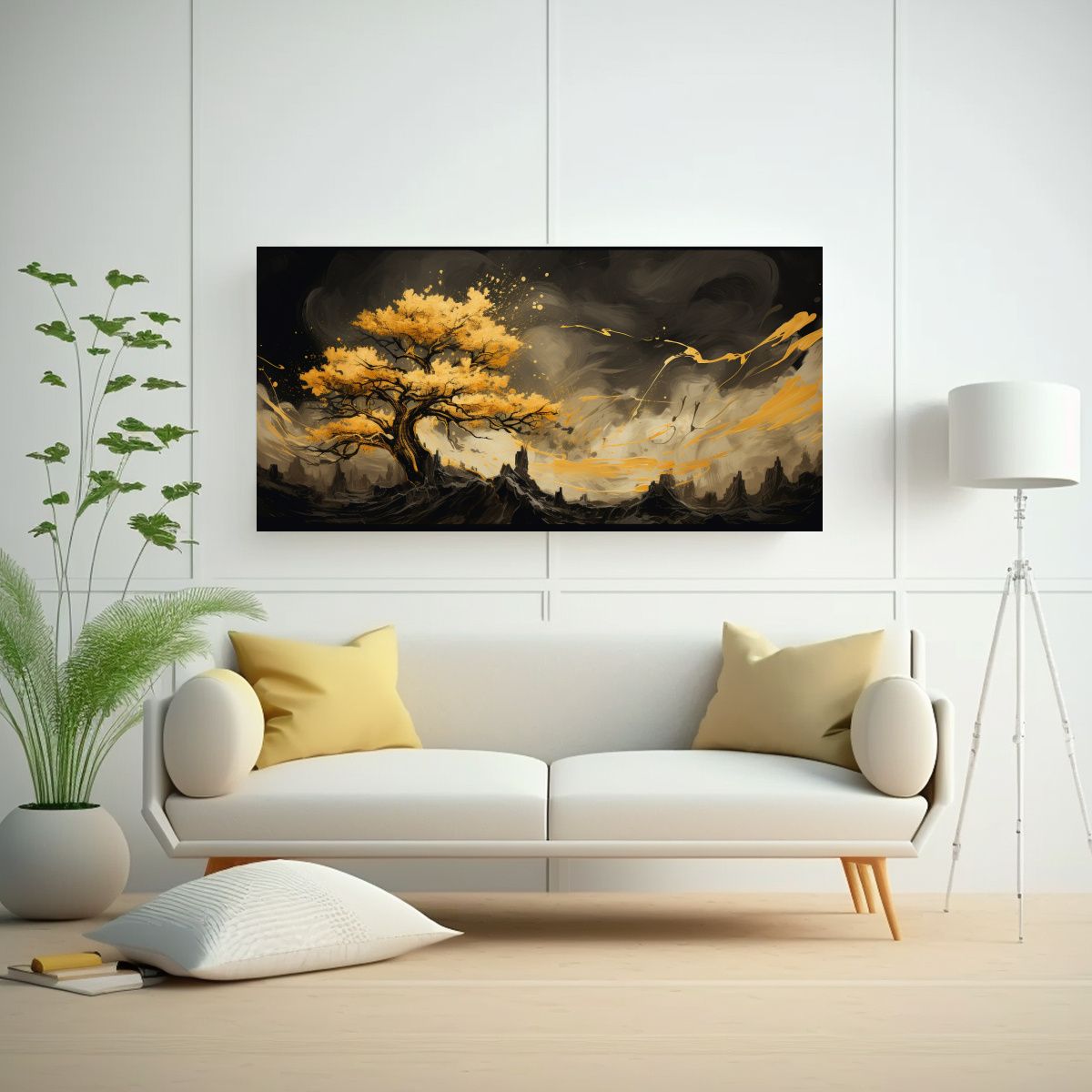 GENERICO - Lienzo Estilo Galeria Pop Art: Árbol De Ciprés En Colores  80x40cm