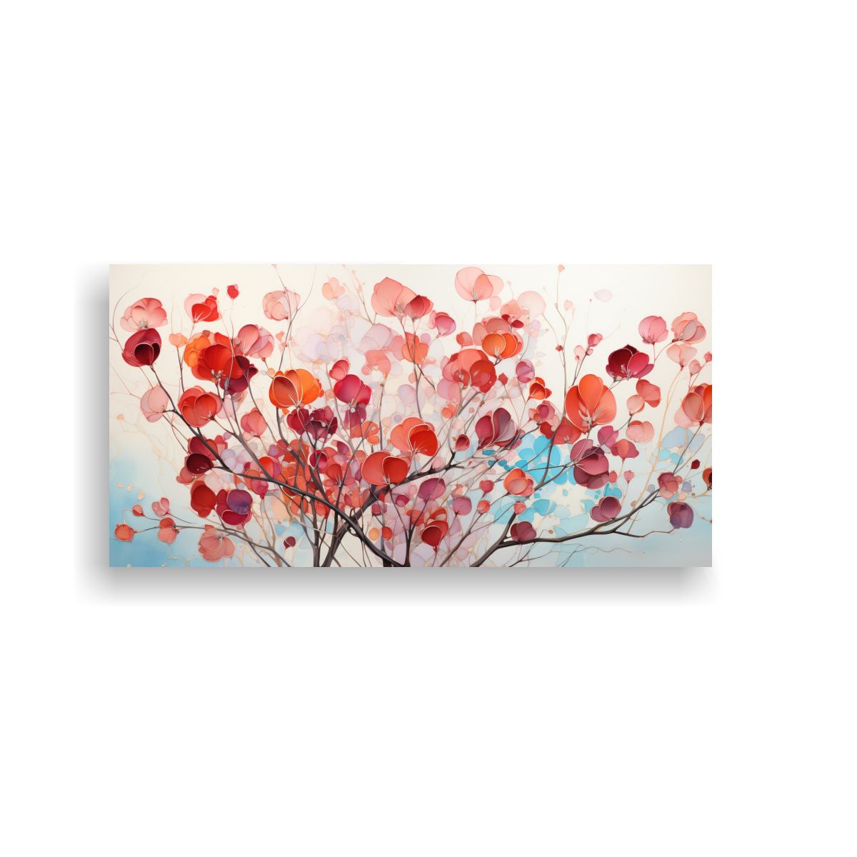 GENERICO - Pintura Abstracta De Árbol De Eucalipto En Colores Rojos Ga 160x80cm