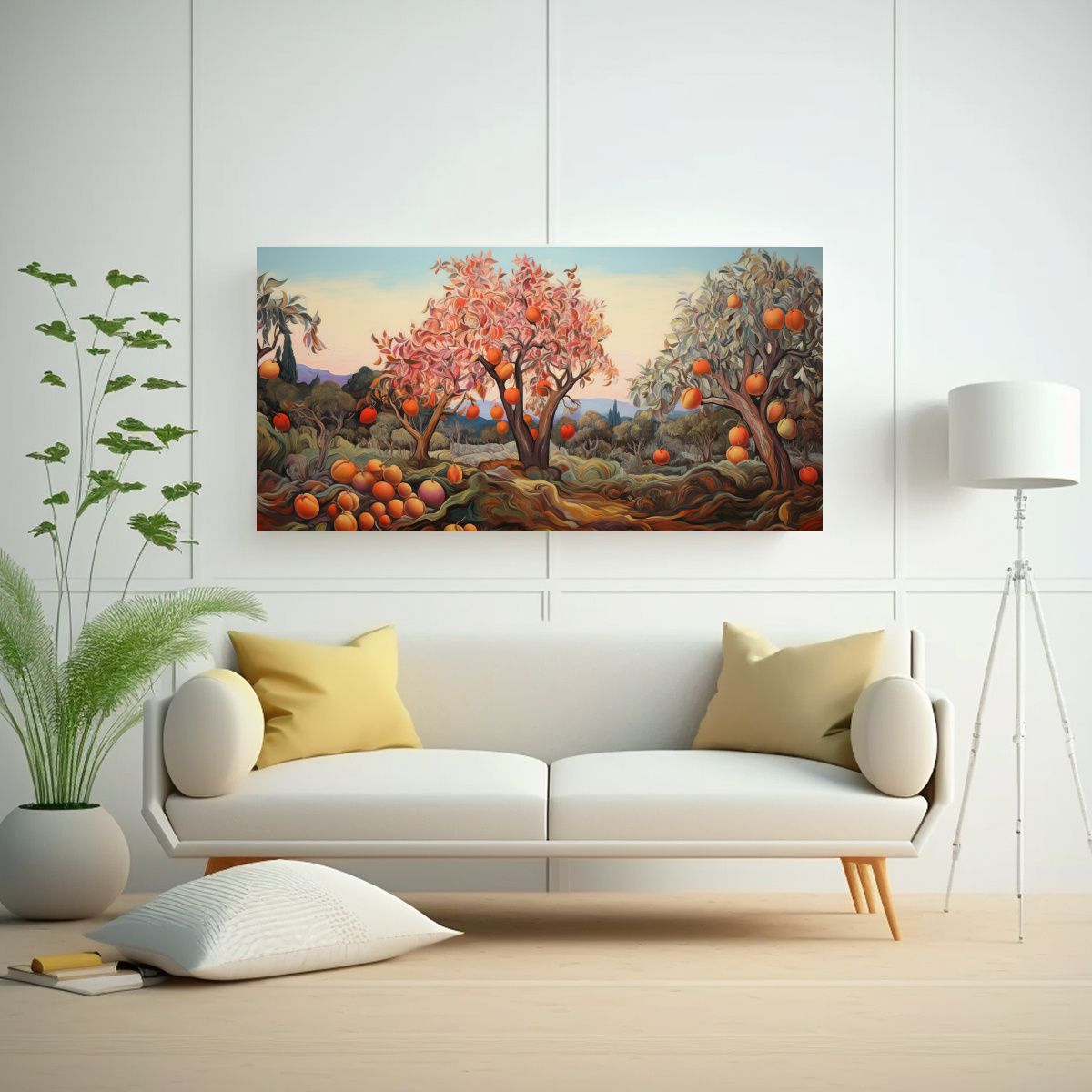 GENERICO - 1 Cuadro Conceptual Armonía Cromática Árboles Frutales Pi 160x80cm